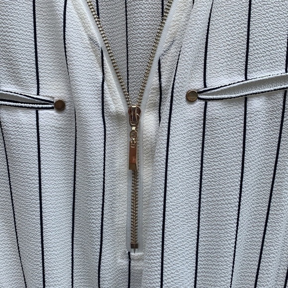 Ci Sono Striped Shirt Dress Off white/Navy S - Picture 4 of 9